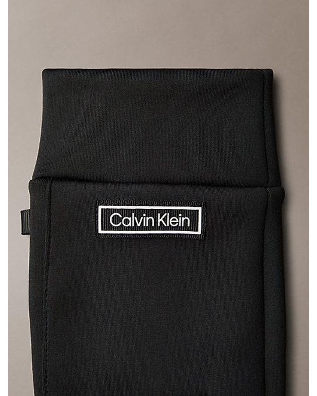 Calvin Klein Black Technical Stretch Touchscreen Gloves for men