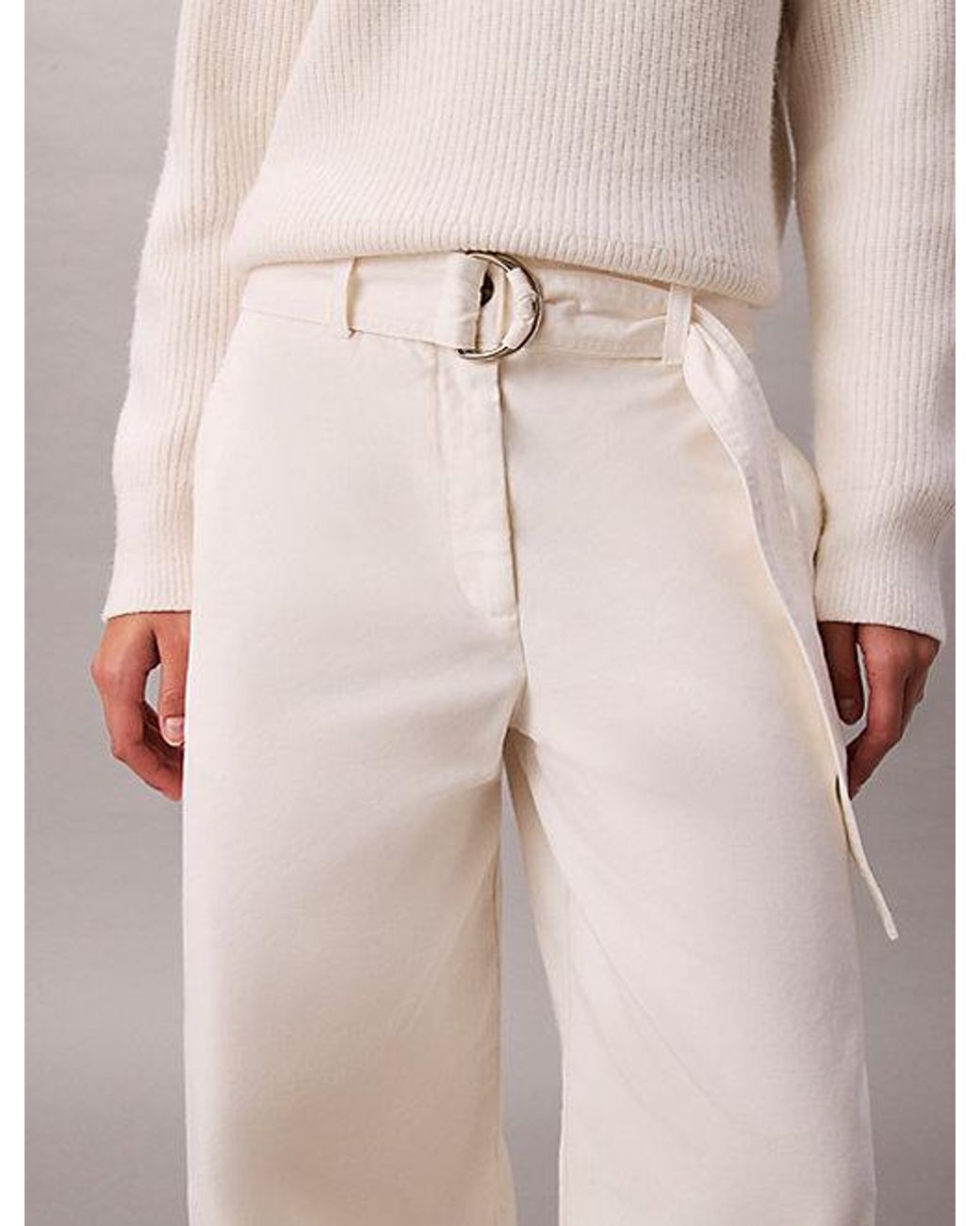 Calvin Klein Natural Jeans Cotton Relaxed Belted Pants