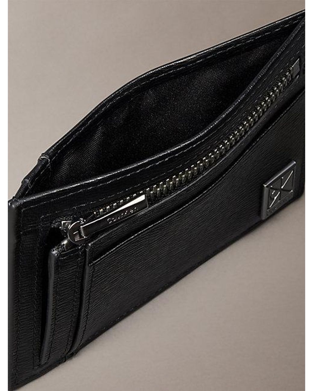 Calvin Klein Black Emblem Logo Textured Cardholder for men