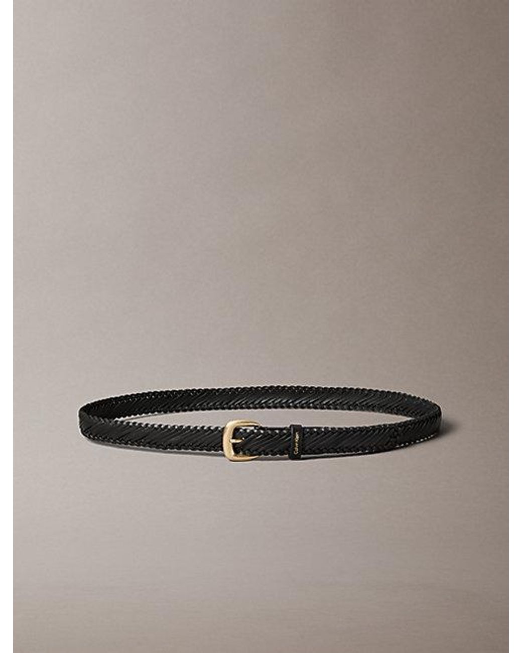 Calvin Klein Multicolor Braided Leather Chunky Buckle Belt