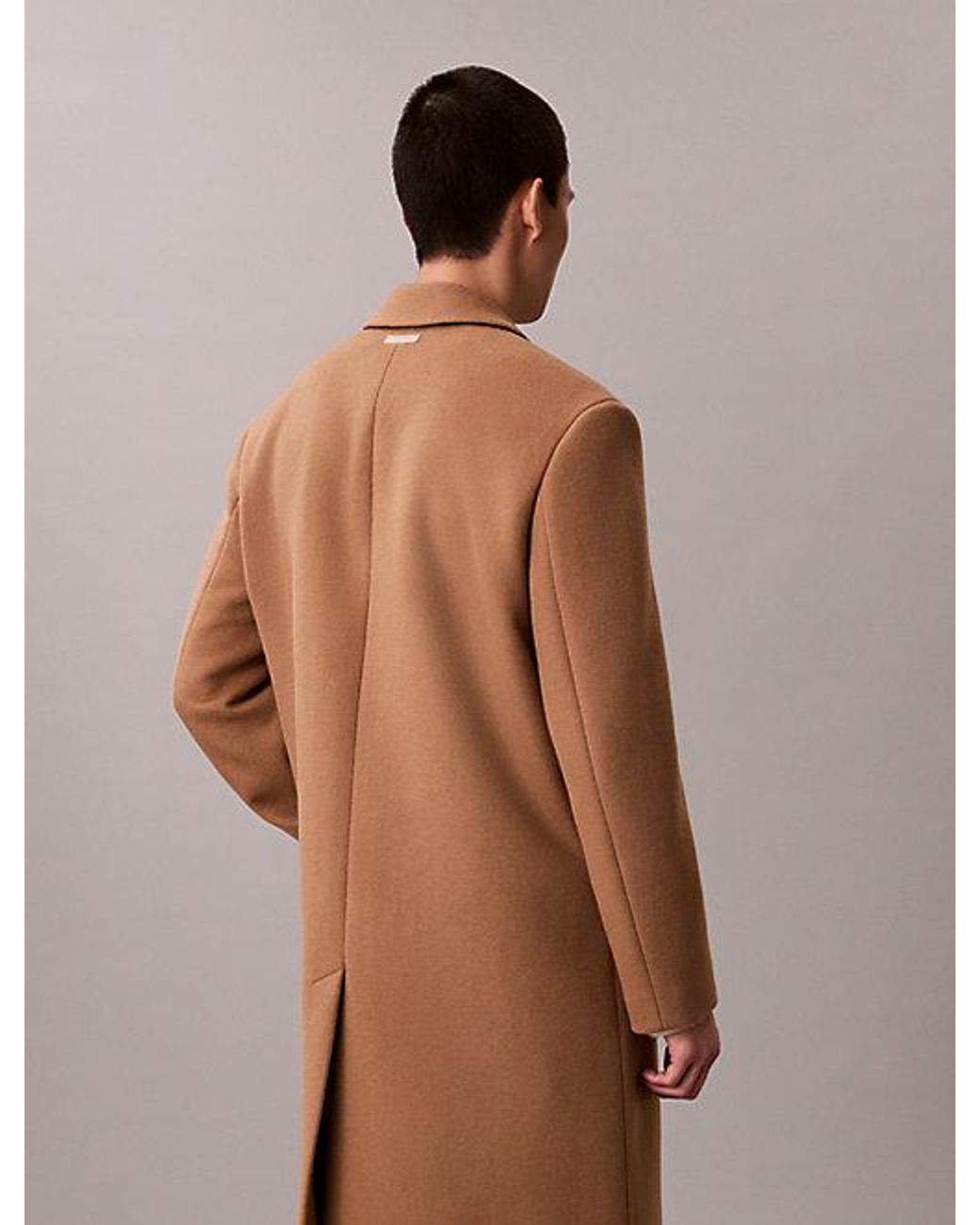 Calvin Klein Natural Wool Blend Overcoat for men