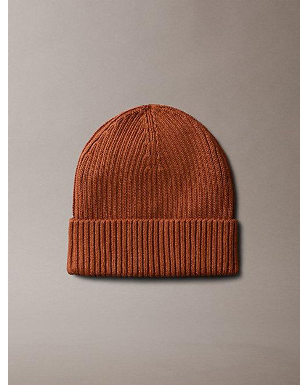 Calvin Klein Brown Cotton Beanie for men