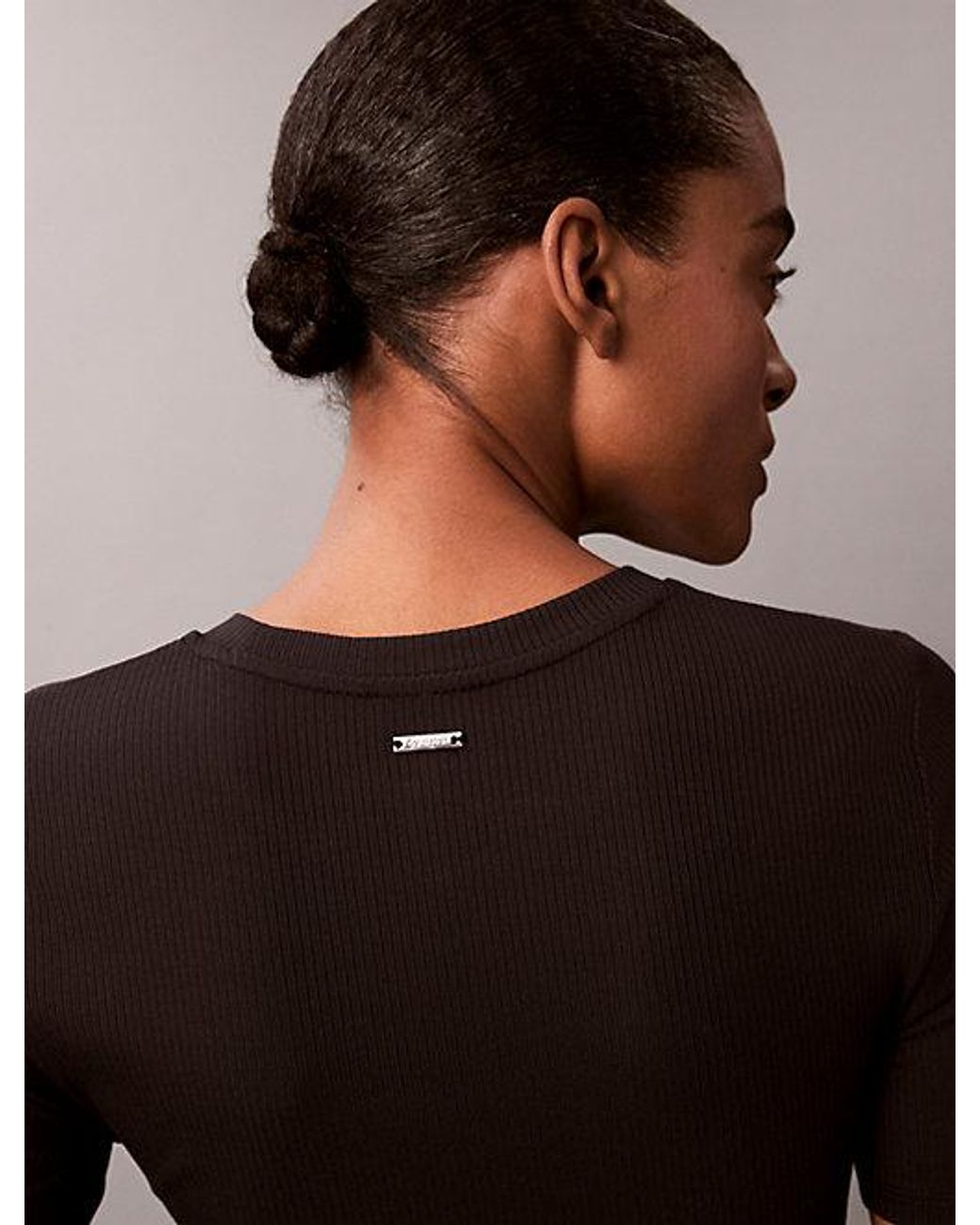 Calvin Klein Brown Slim Ribbed Modal T-Shirt