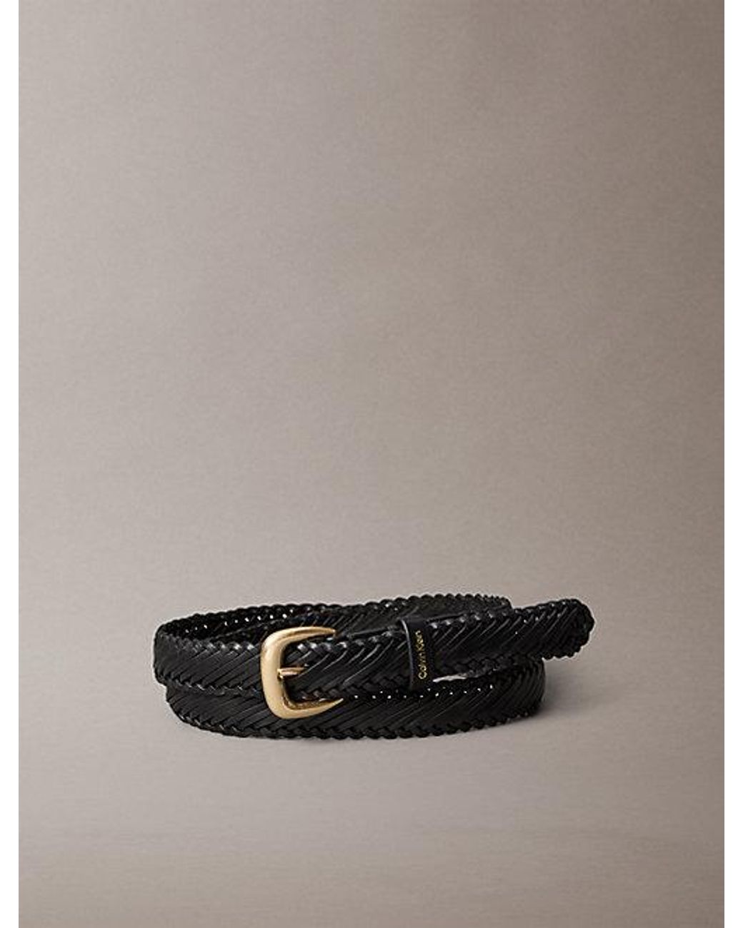 Calvin Klein Multicolor Braided Leather Chunky Buckle Belt
