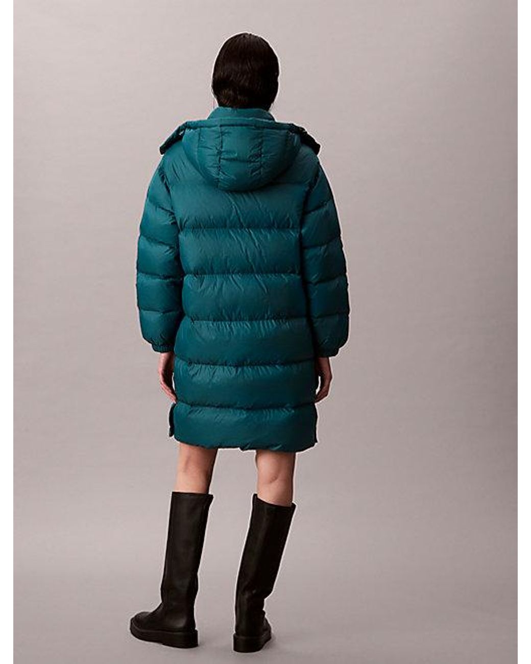 Calvin Klein Green Jeans Hooded Down Puffer Coat