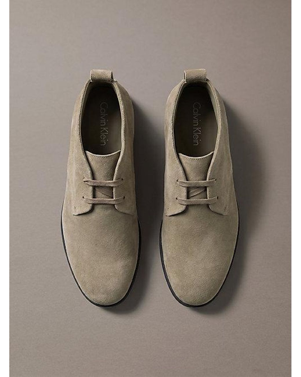Calvin Klein Gray Suede Hybrid Desert Boots for men