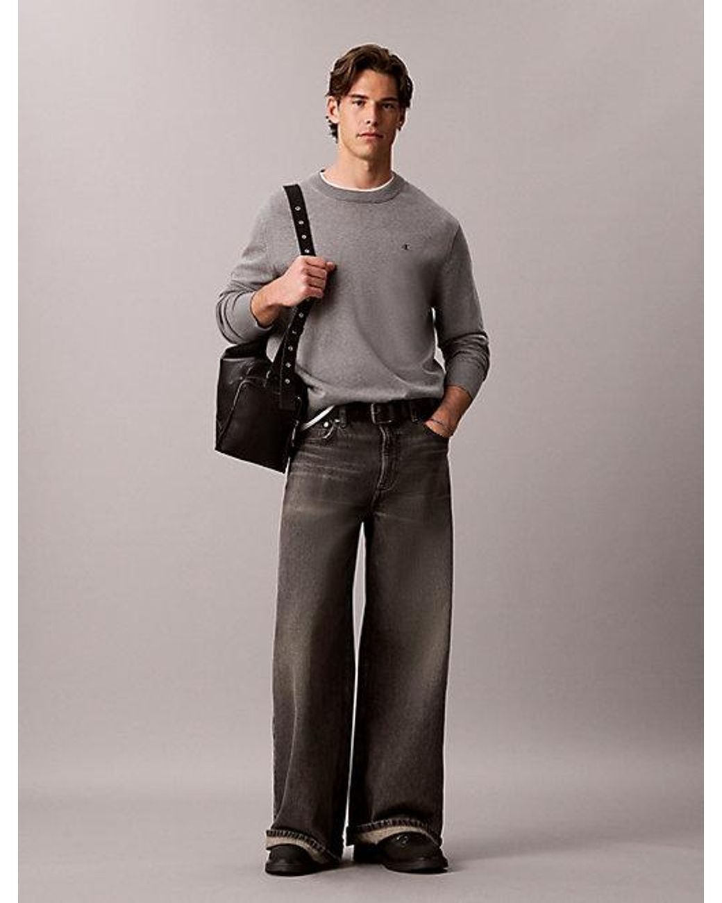 Calvin Klein Gray Jeans Extreme Baggy Jeans for men