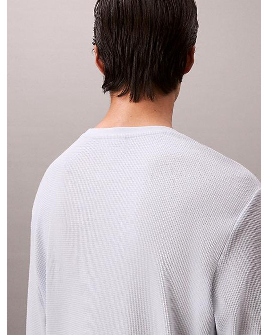 Calvin Klein Gray Jeans Long Sleeve Waffle T-Shirt for men