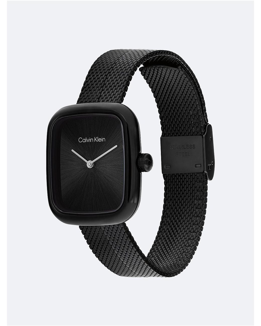 Calvin Klein Black Curved Mesh Watch