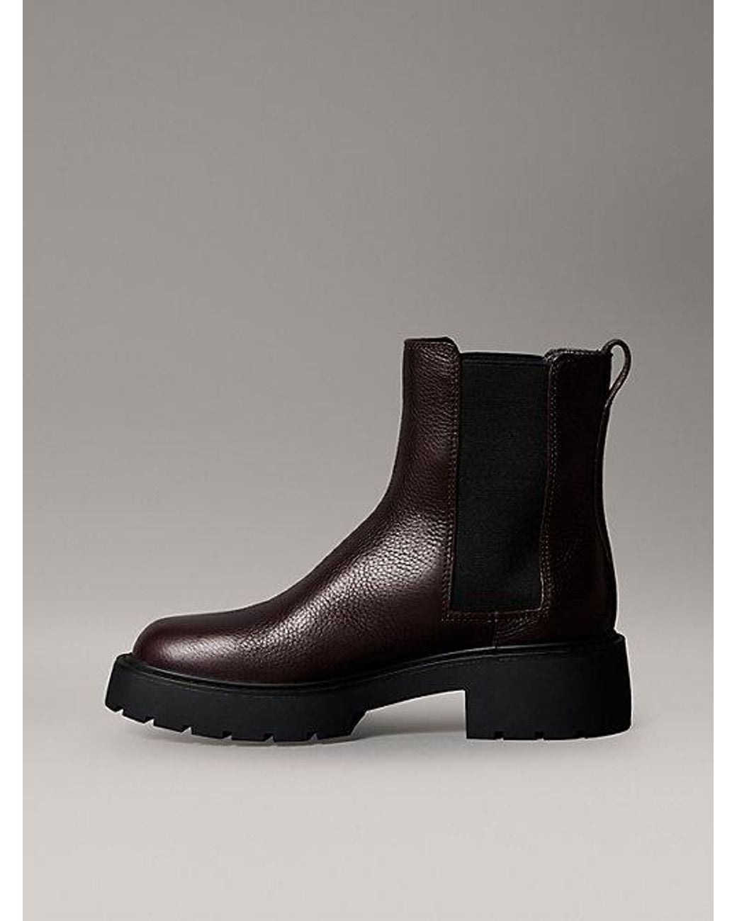Calvin Klein Black Jeans Suede Chunky Square Toe Chelsea Boots