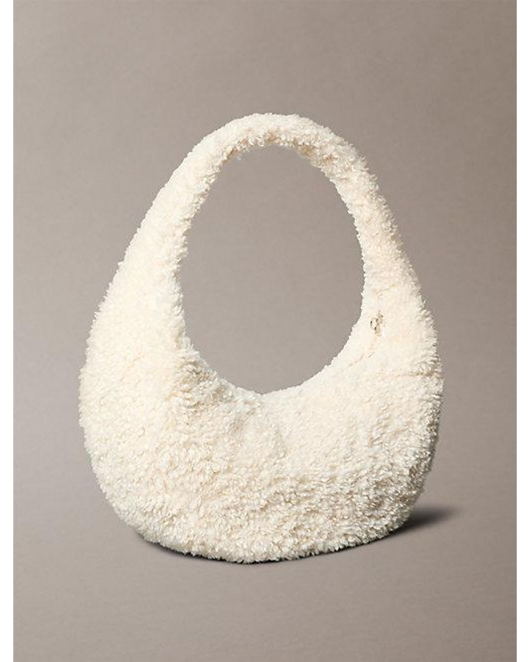 Calvin Klein Natural Sherpa Large Shoulder Bag
