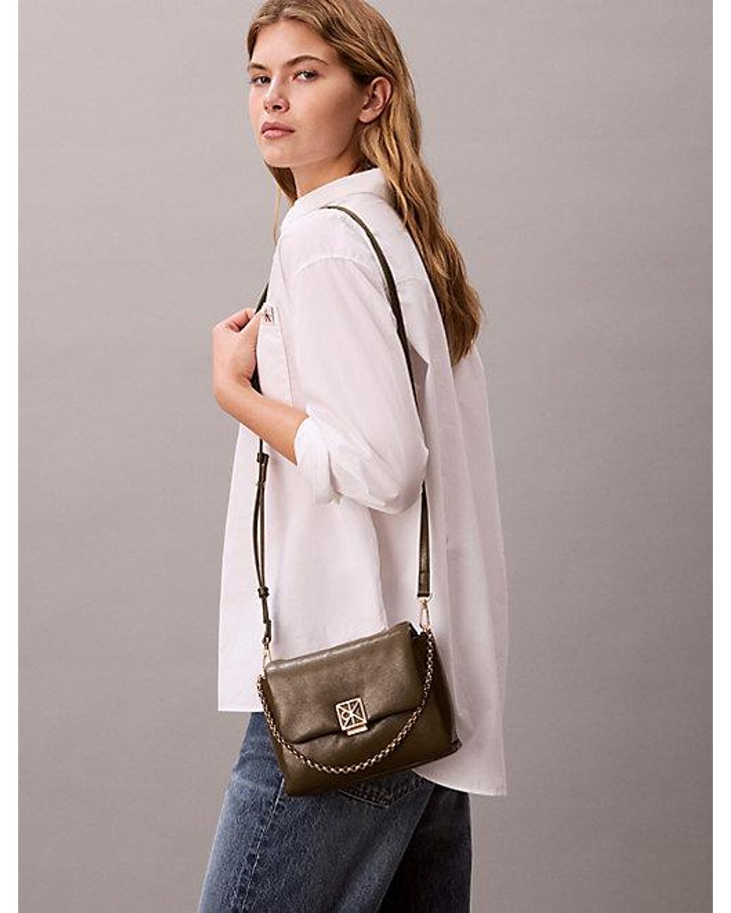 Calvin Klein Multicolor Padded Emblem Hardware Crossbody Bag
