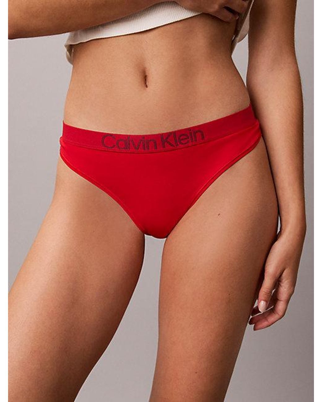 Calvin Klein Red Thong Extra Soft Cotton Stretch