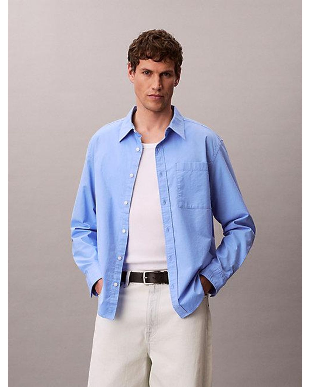 Calvin Klein Blue Jeans Oxford Cotton Shirt for men