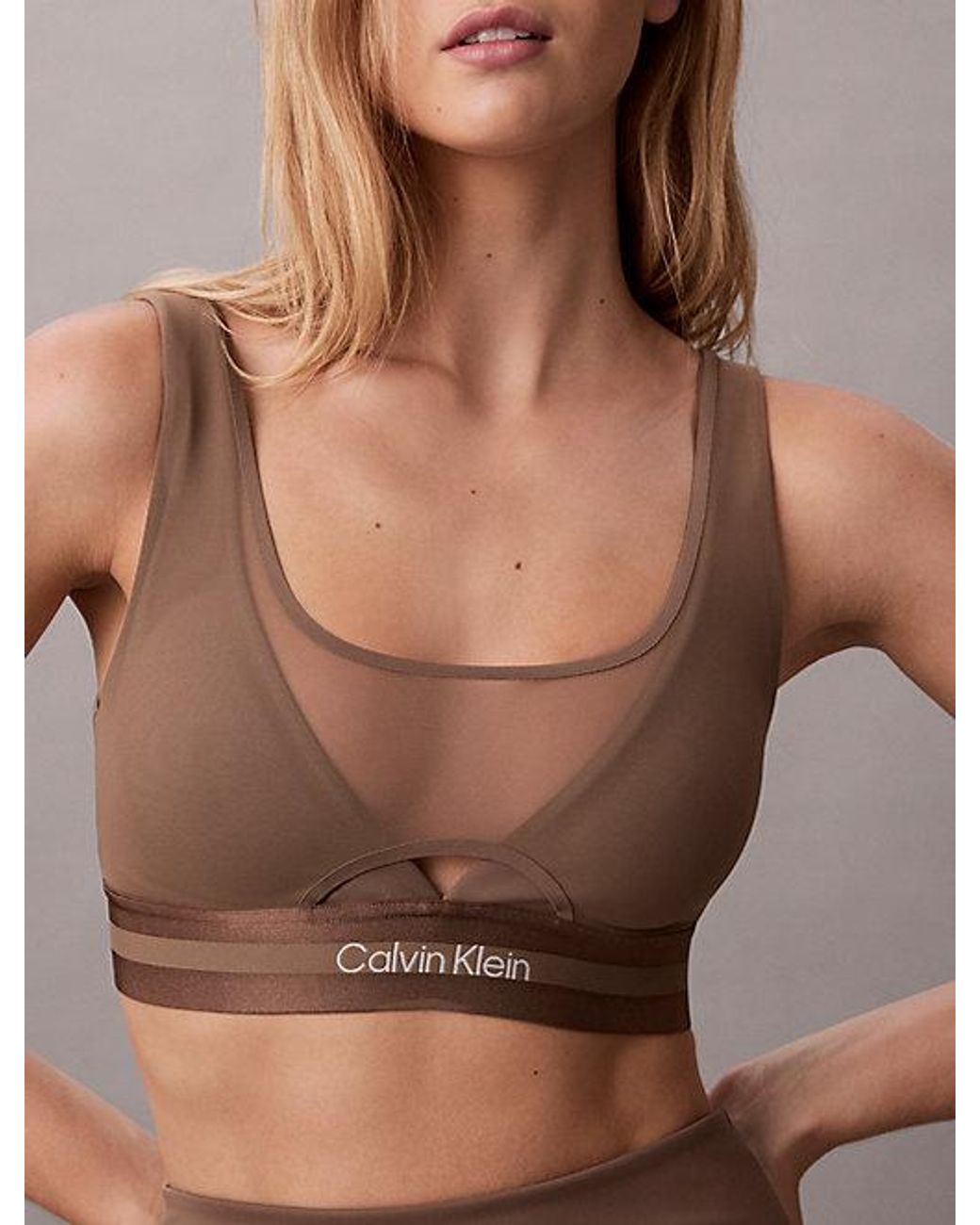 Calvin Klein Brown Sport Mesh Low Impact Sports Bra