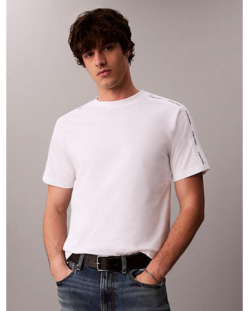Calvin Klein Multicolor Jeans Logo Tape T-Shirt for men