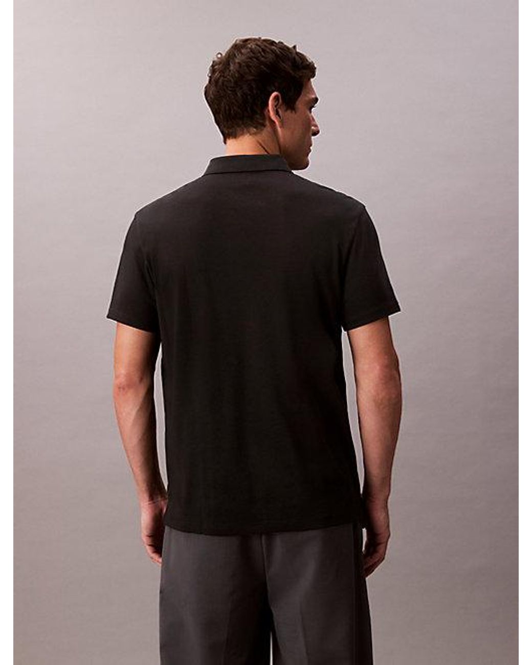 Calvin Klein Black Pima Cotton Polo Shirt for men