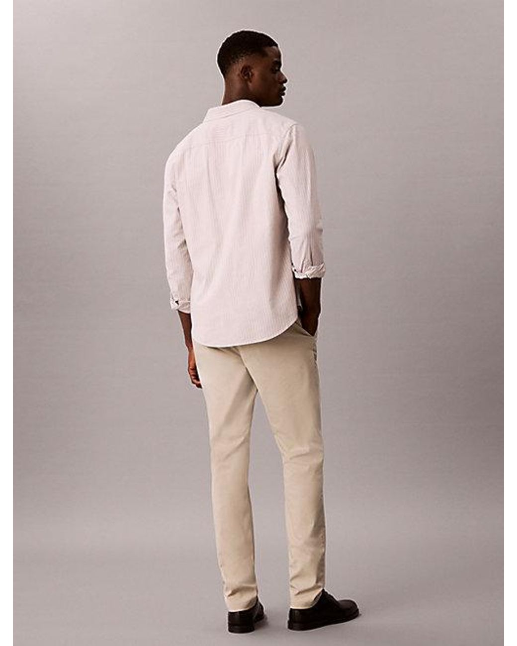 Calvin Klein Natural Slim Sateen Chino Trousers for men