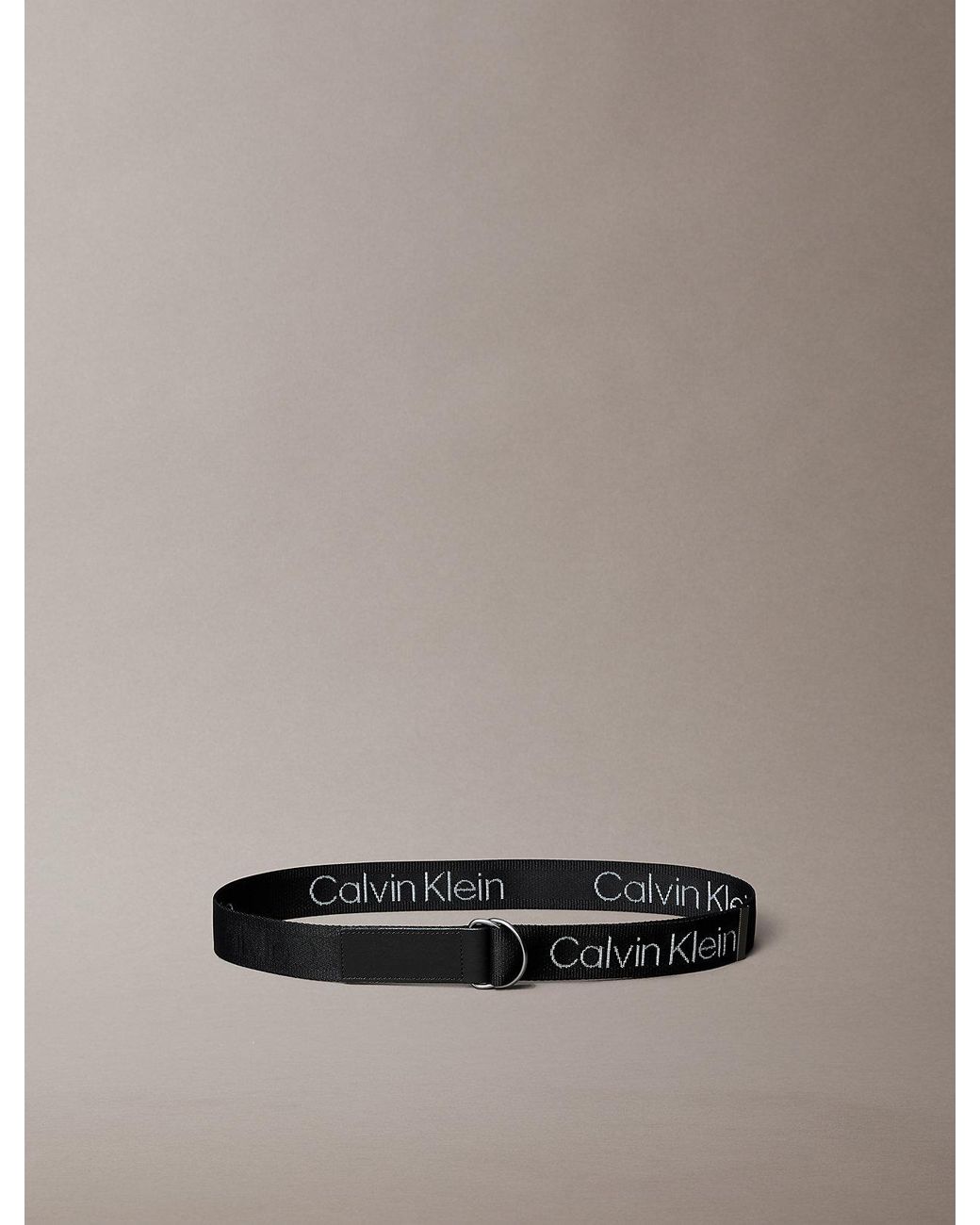 Calvin Klein Black Logo Jacquard Webbing Belt for men