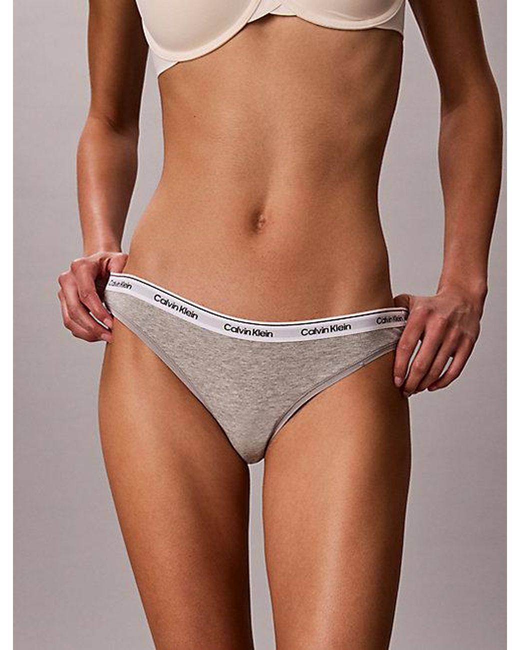 Calvin Klein Gray 3 Pack Low Rise Thongs Icon Logo