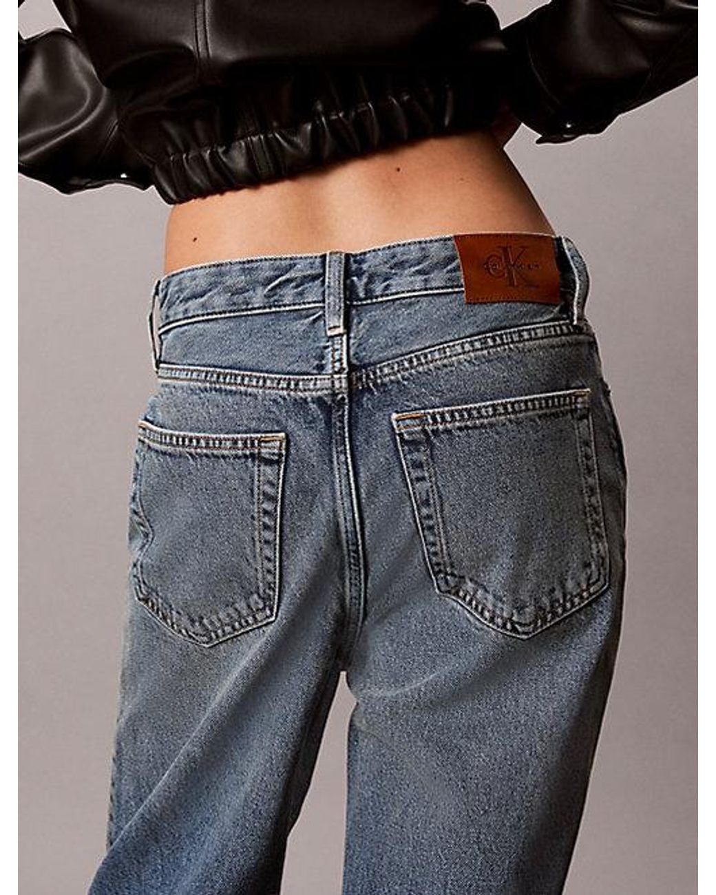 Calvin Klein Multicolor Jeans High Rise Loose Raw Hem Jeans