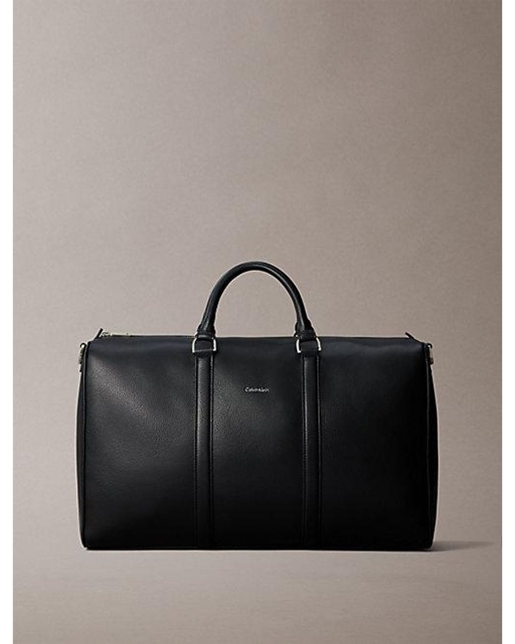 Calvin Klein Gray Micro Pebble Commuter Duffle Bag for men