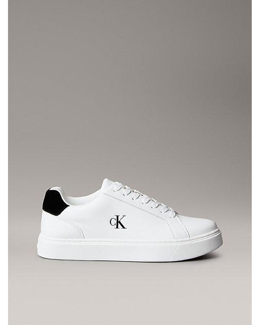 Calvin Klein Metallic Leather Signature Logo Trainers for men