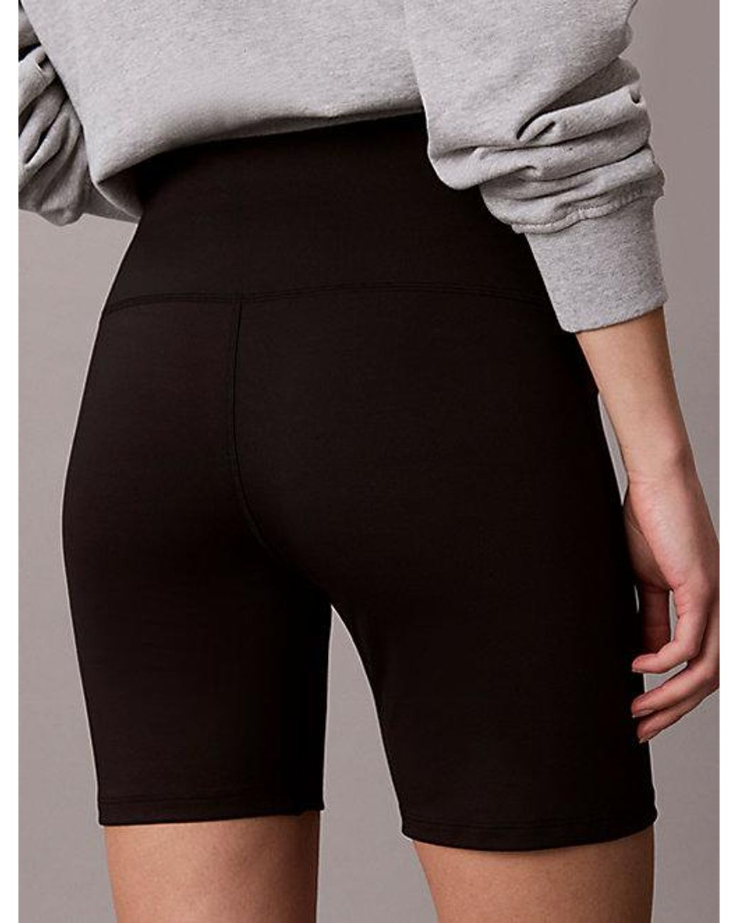 Calvin Klein Sneldrogende Nauwe Sportshorts Met Hoge Taille in het Brown