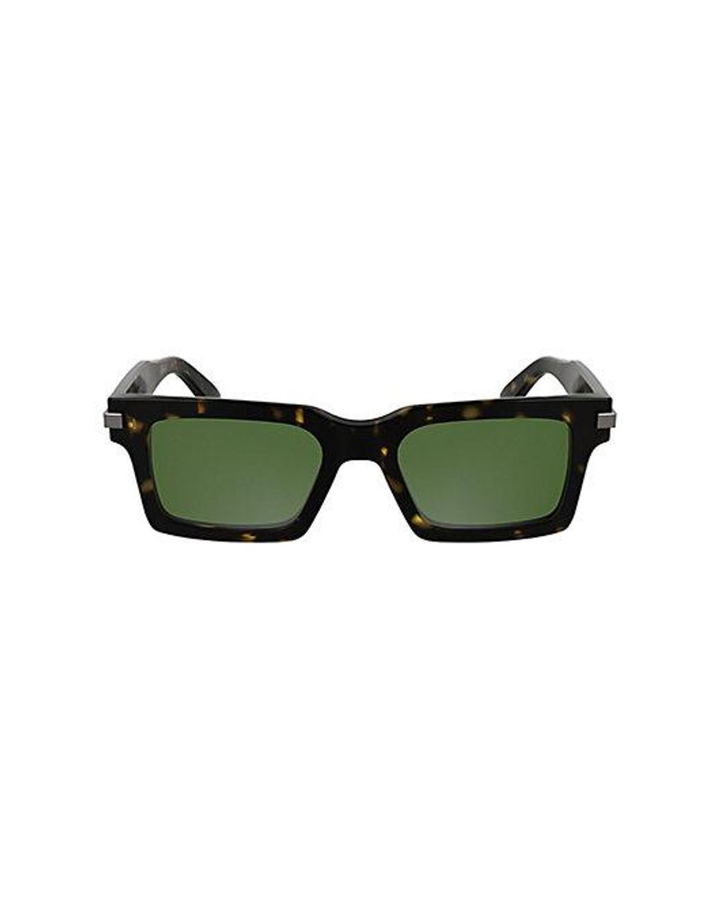 Calvin Klein Green Acetate Rectangle Sunglasses