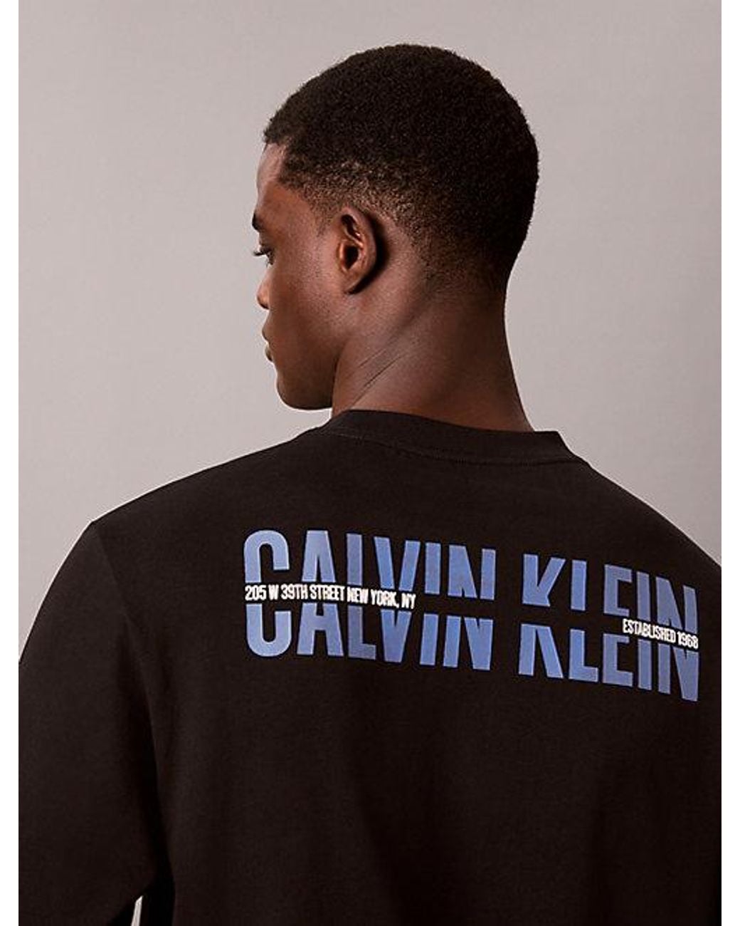 Calvin Klein Black Jeans Back Logo Long Sleeve T-Shirt for men