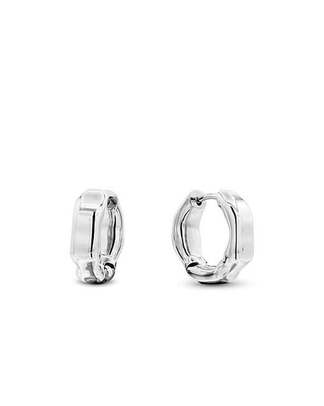 Calvin Klein White Jeans Fluid Forms Hoop Earrings