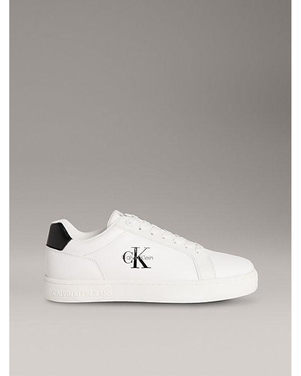 Calvin Klein Metallic Jeans Leather Signature Logo Trainers for men