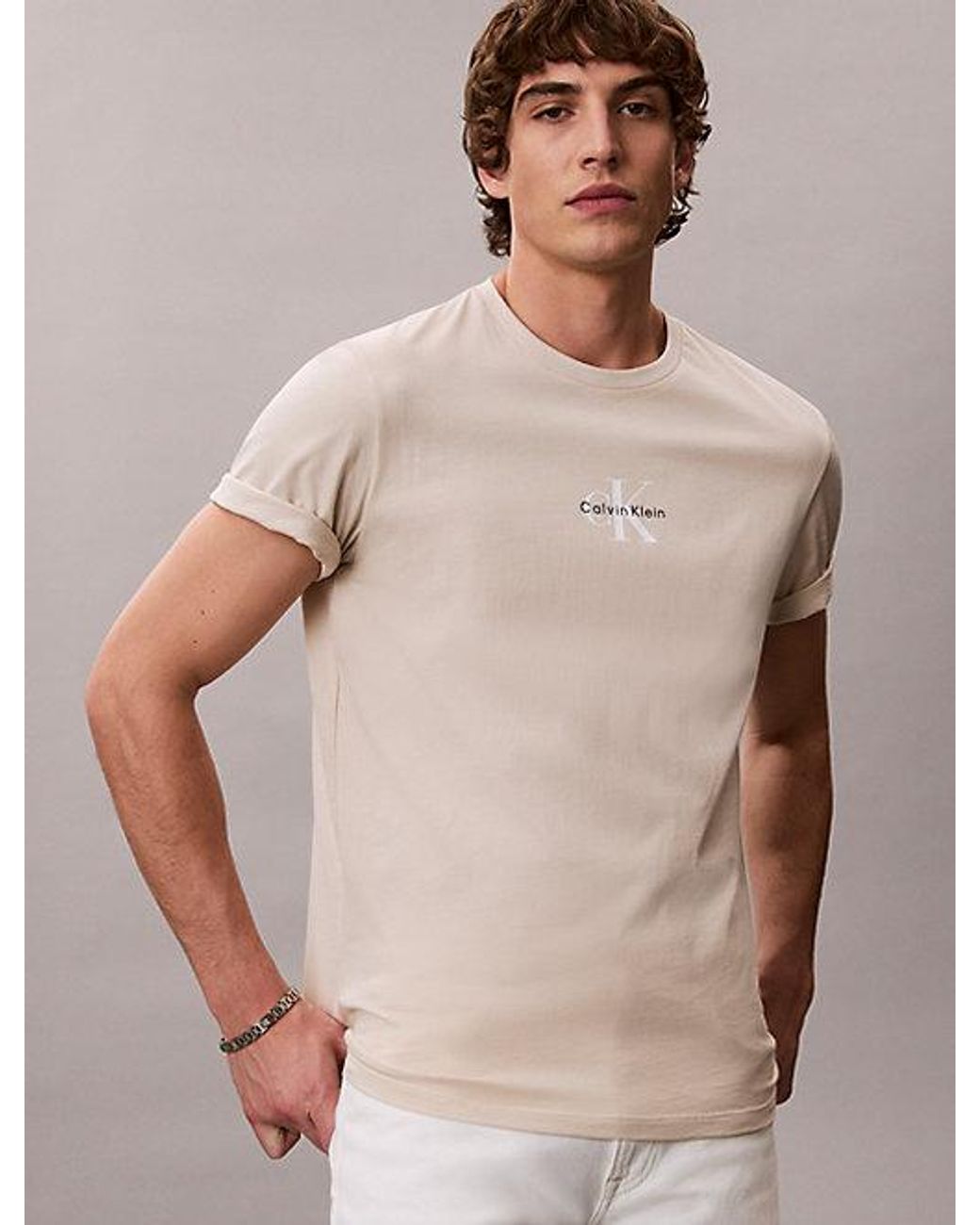 Calvin Klein Multicolor Jeans Monogram Logo T-Shirt for men