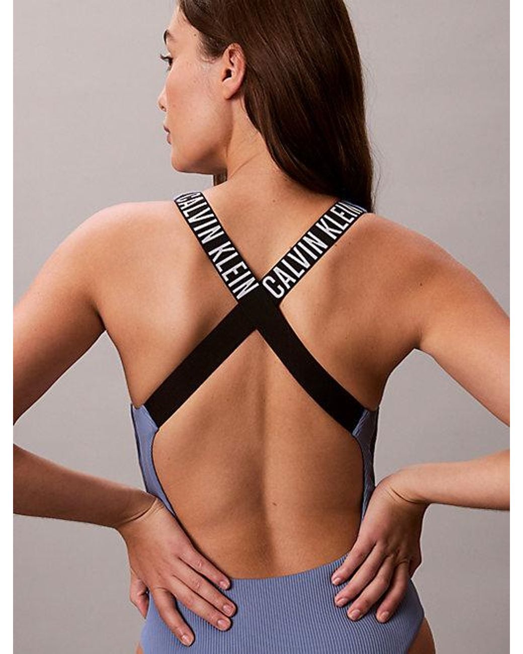 Calvin Klein Black Cross Back Swimsuit Intense Power
