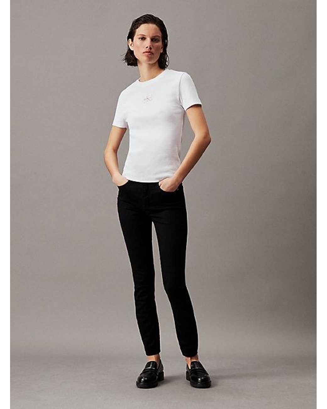 Calvin Klein Black Jeans High Rise Super Skinny Ankle Jeans