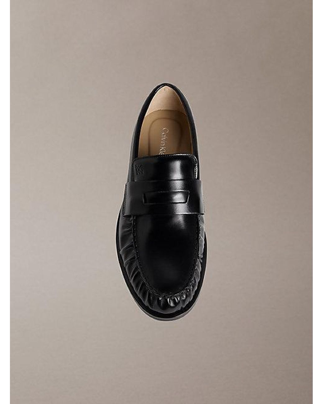 Calvin Klein Multicolor Theo Leather Pleated Penny Loafers for men