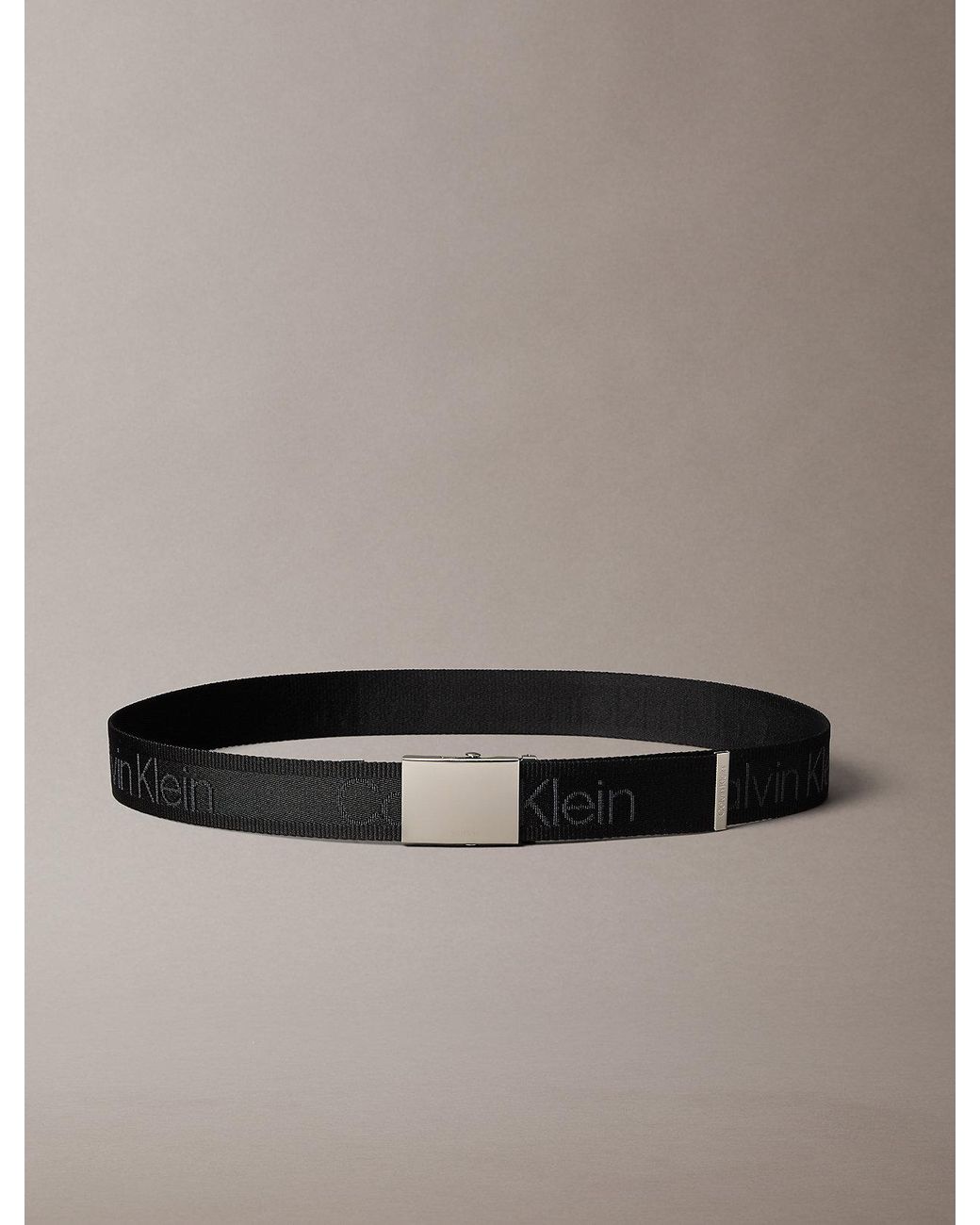 Cintura Con Fibbia Jacquard Con Logo di Calvin Klein in Black da Uomo