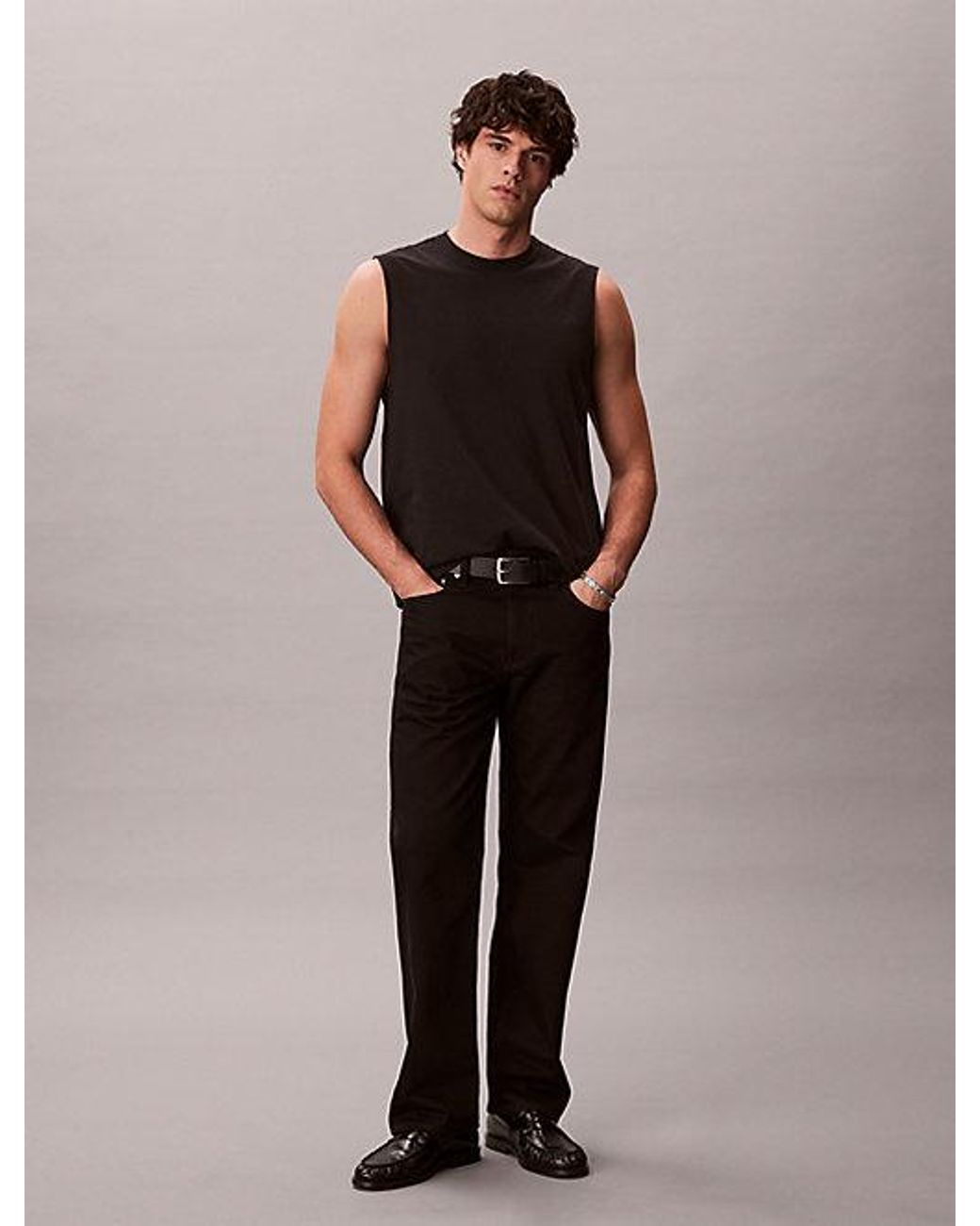 Calvin Klein Black Jeans Cotton Muscle Tank Top for men