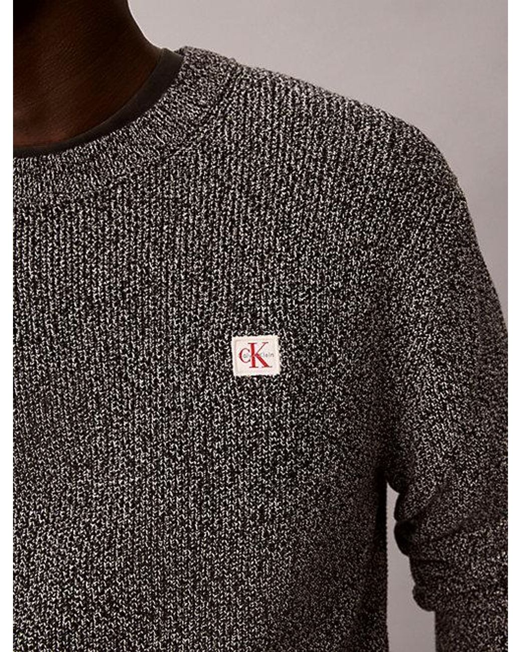 Calvin Klein Multicolor Jeans Woven Monologo Crewneck Sweater for men