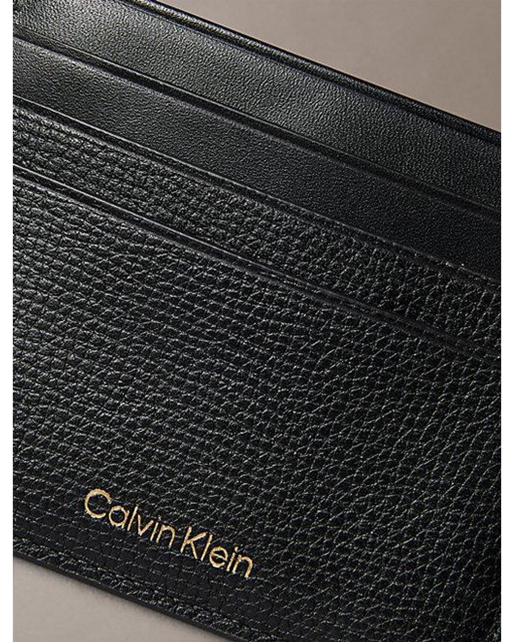 Calvin Klein Gray Leather Card Holder for men
