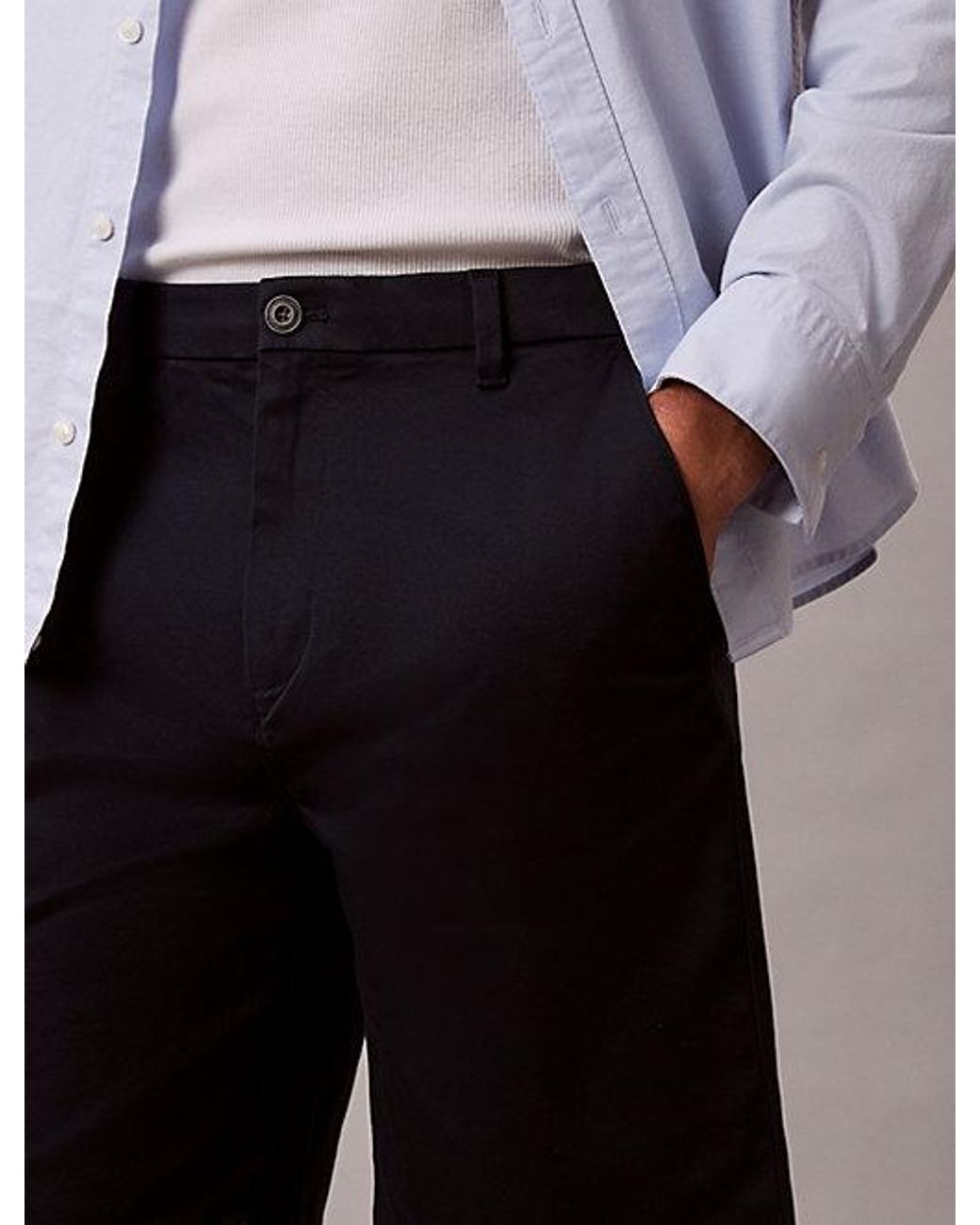 Calvin Klein Multicolor Cotton Stretch Chino Shorts for men