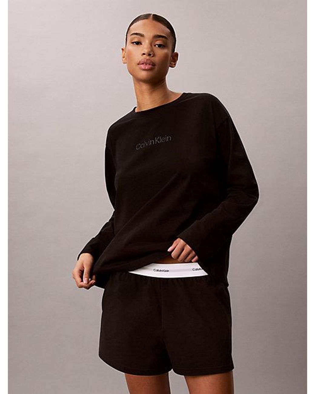 Calvin Klein Black Lounge Shorts Icon Cotton Jersey