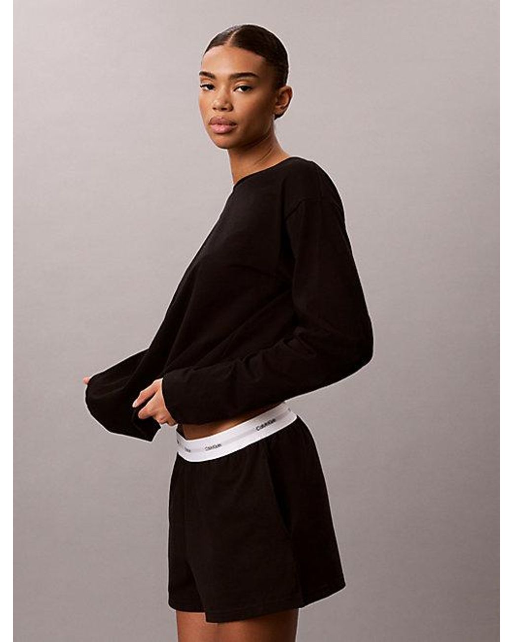Calvin Klein Black Lounge Shorts Icon Cotton Jersey