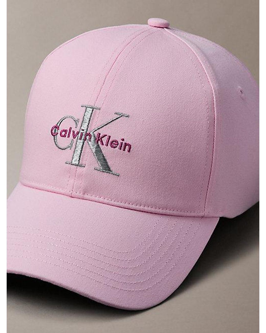 Calvin Klein Pink Twill Embroidered Monogram Cap