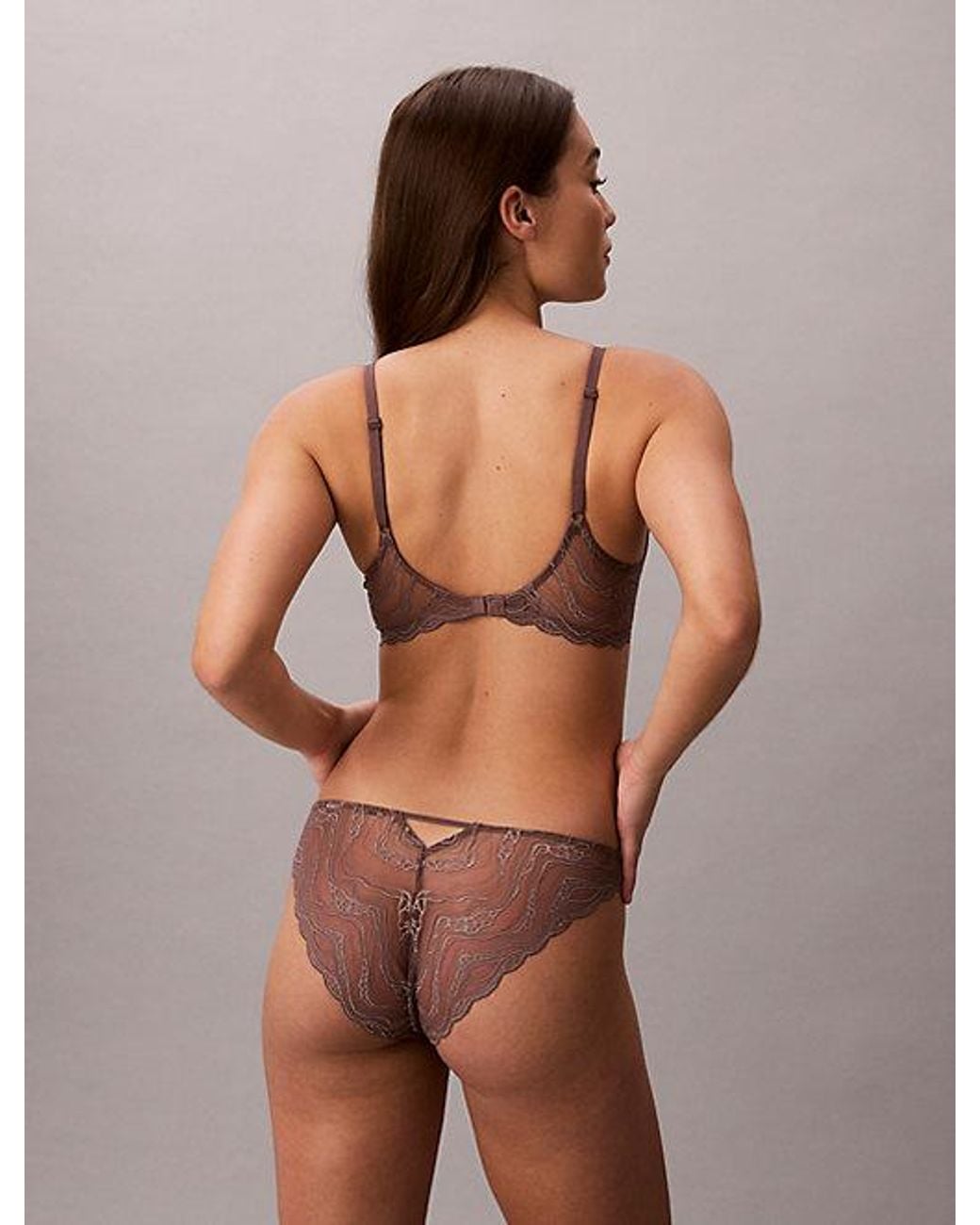Calvin Klein Brown Bikini Briefs Eternal Stretch Lace
