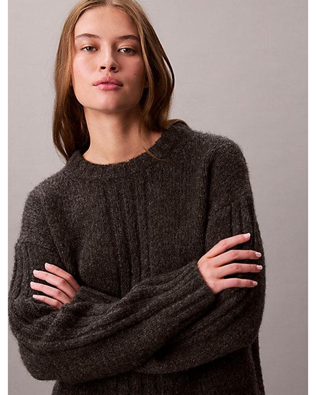 Calvin Klein Black Brushed Blend Pullover Jumper