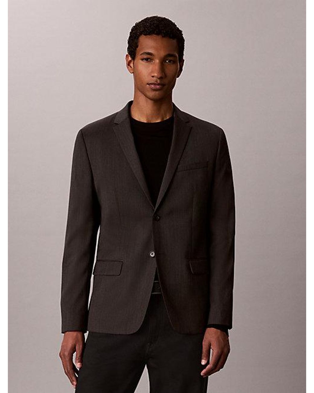 Calvin Klein Multicolor Slim Wool Textured Blazer for men