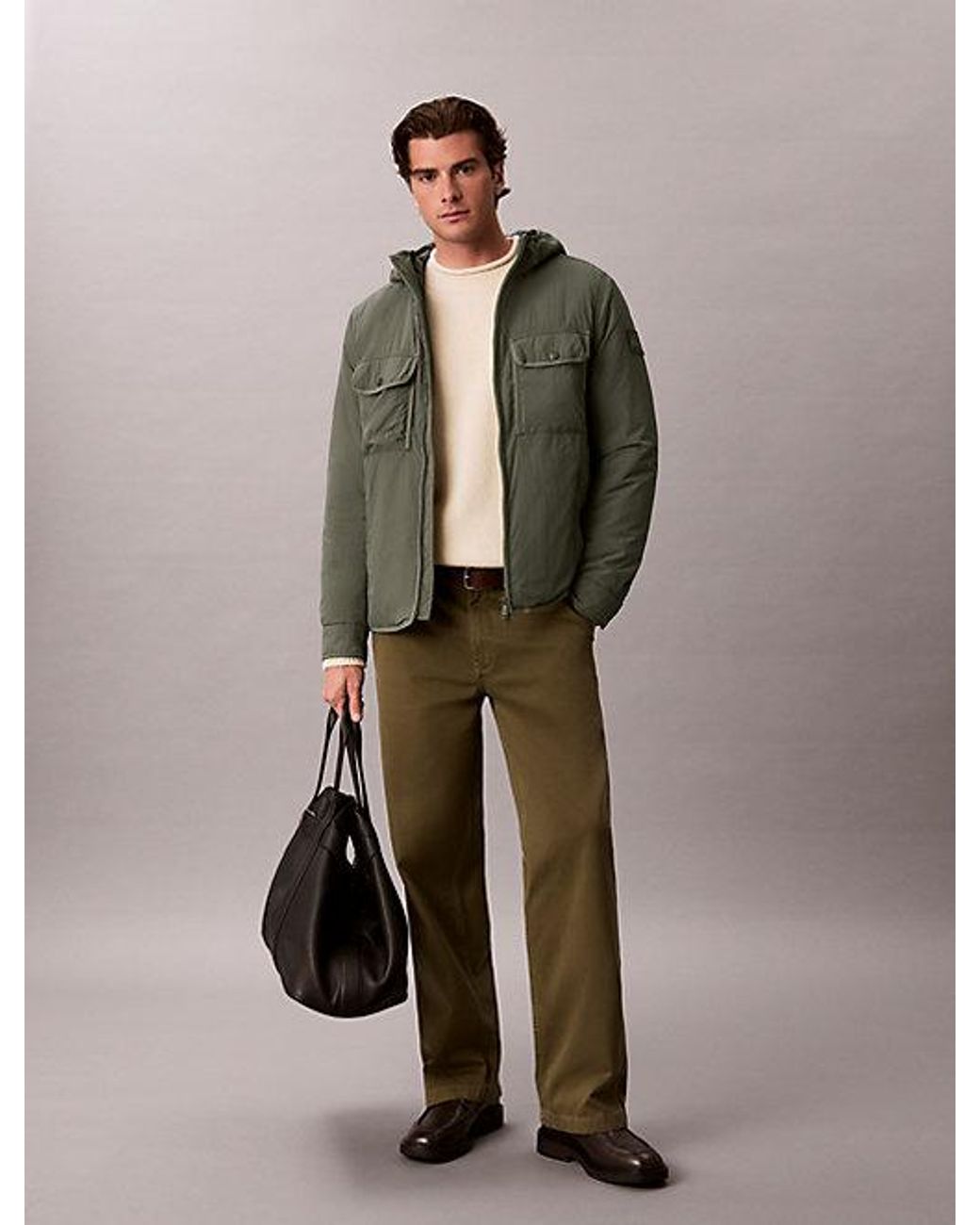 Calvin Klein Natural Jeans Crinkle Nylon Puffer Jacket for men