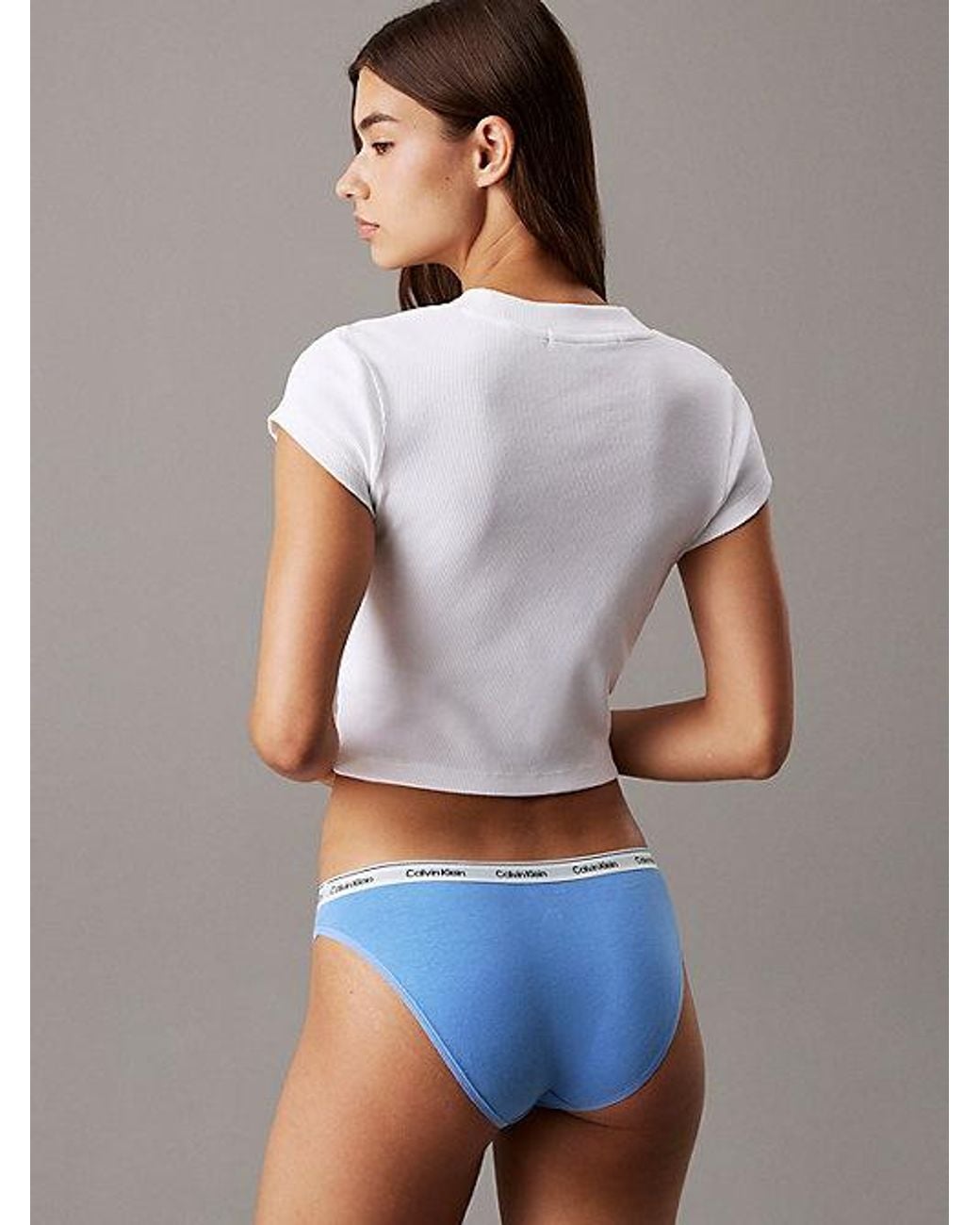 Calvin Klein Blue 3 Pack Bikini Briefs Icon Logo
