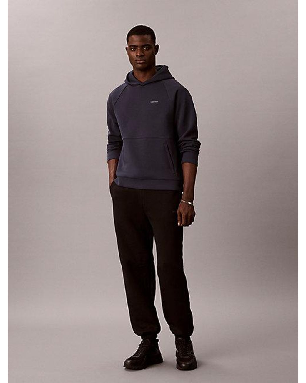 Calvin Klein Blue Sport Performance Double Knit Hoodie for men